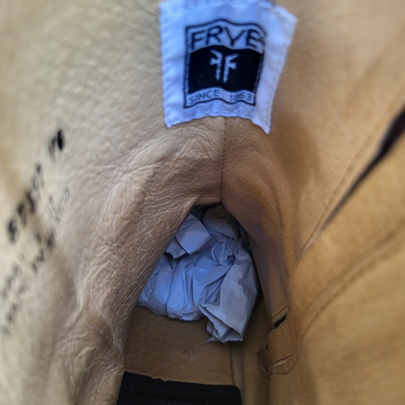 FRYE Square Toe Biker Heath Burnish Brown Leather Zip Short Calf Boot Men 10.5 - Picture 11 of 16